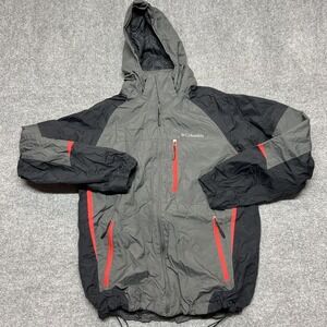 Columbia Interchange Jacket Mens Medium Gray Black Hooded Full Zip 3-in-1 XM7907